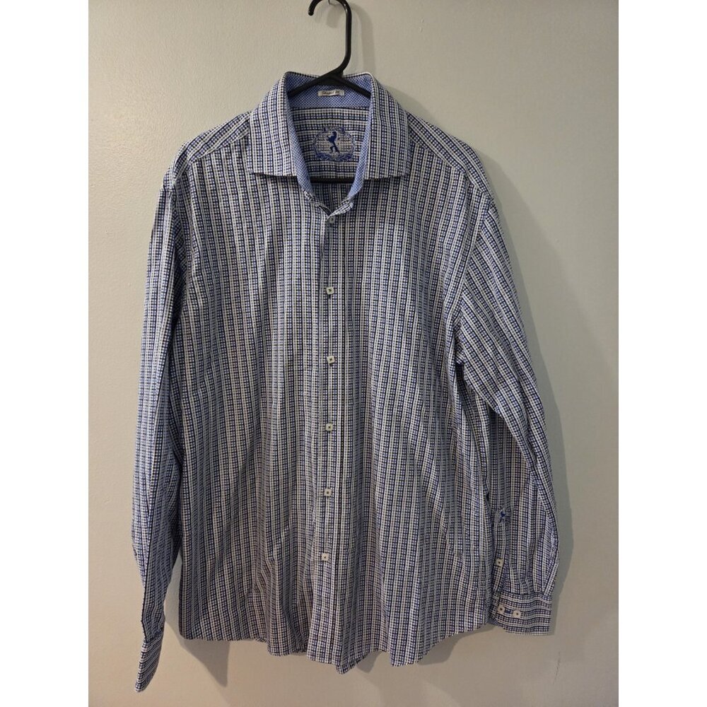 Bugatchi Shaped Fit Men Long Sleeves Shirt XL Pre-Owned